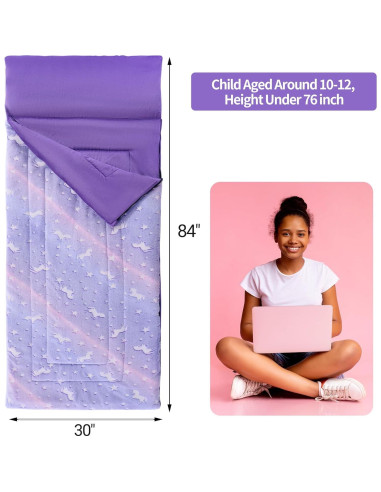 Saco de Dormir HOMBYS Brilla en la Oscuridad 213 cm para Niños