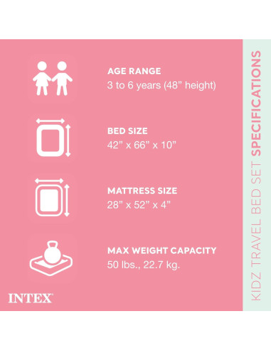 Colchón Inflable para Niños Intex Kidz Travel Bed Verde Menta
