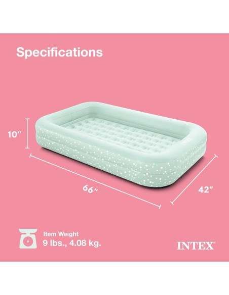 Colchón Inflable para Niños Intex Kidz Travel Bed Verde Menta