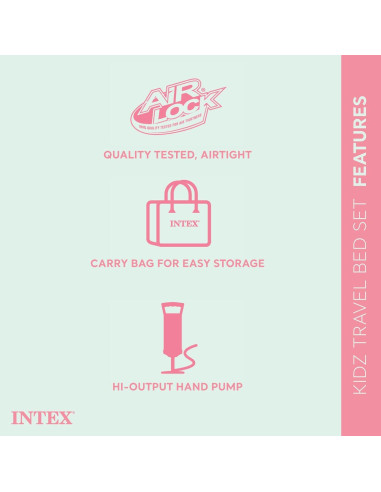 Colchón Inflable para Niños Intex Kidz Travel Bed Verde Menta