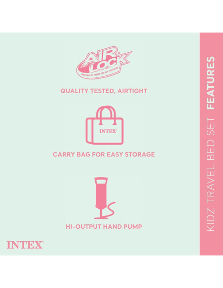Colchón Inflable para Niños Intex Kidz Travel Bed Verde Menta