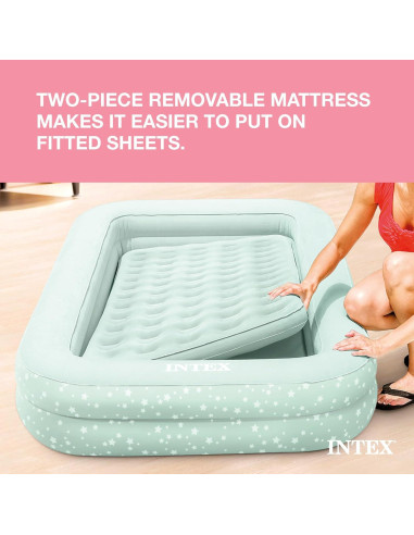 Colchón Inflable para Niños Intex Kidz Travel Bed Verde Menta