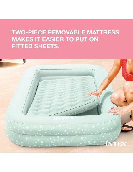 Colchón Inflable para Niños Intex Kidz Travel Bed Verde Menta
