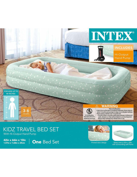 Colchón Inflable para Niños Intex Kidz Travel Bed Verde Menta