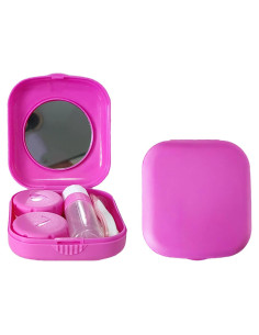 Estuche para Lentes de Contacto Paper Pig - 2 Piezas Rojo Rosa