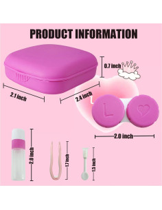 Estuche para Lentes de Contacto Paper Pig - 2 Piezas Rojo Rosa 2