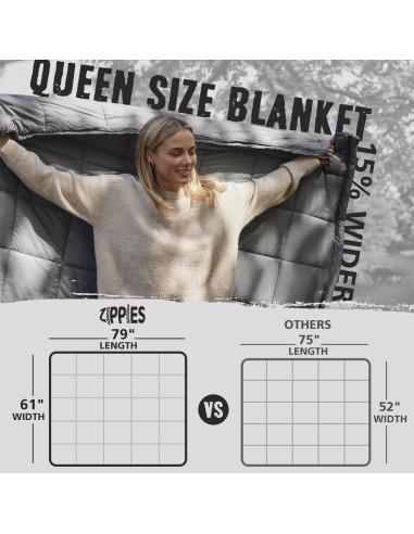 Manta Camping ZIPPIES 3M Thinsulate 200x155cm Gris