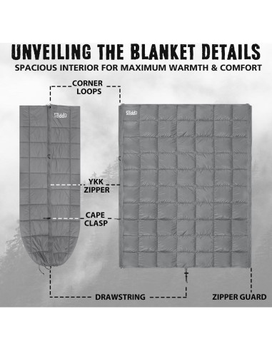 Manta Camping ZIPPIES 3M Thinsulate 200x155cm Gris