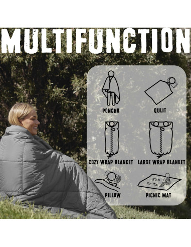 Manta Camping ZIPPIES 3M Thinsulate 200x155cm Gris