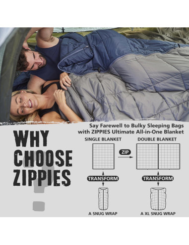 Manta Camping ZIPPIES 3M Thinsulate 200x155cm Gris