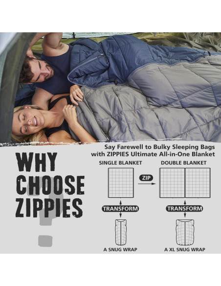 Manta Camping ZIPPIES 3M Thinsulate 200x155cm Gris