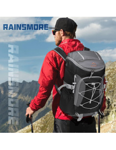 Mochila de Senderismo Plegable RAINSMORE 40L Impermeable Negra 2