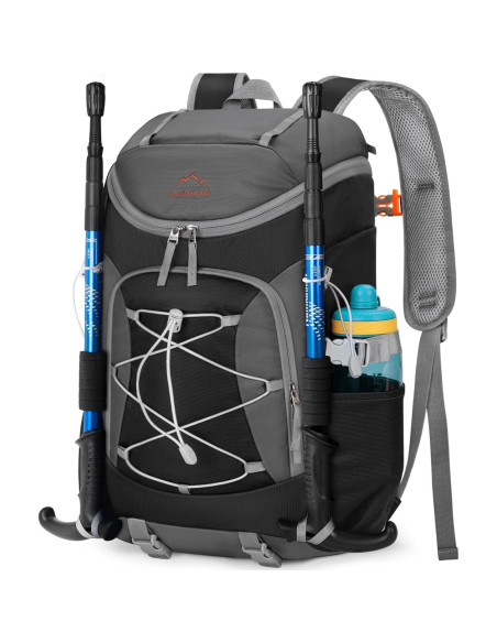 Mochila de Senderismo Plegable RAINSMORE 40L Impermeable Negra