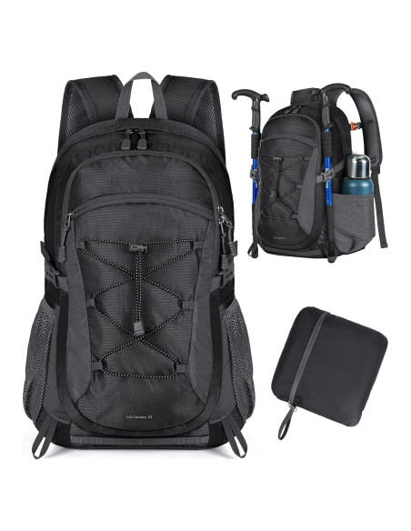 Mochila de Senderismo RAINSMORE 40L Impermeable Plegable