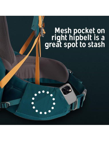 Mochila de Senderismo Kelty Nena 60L para Mujeres - Verde Profundo