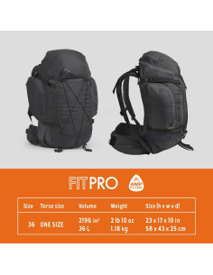 Mochila Kelty Redwing 36L Negra para Senderismo y Viajes 2