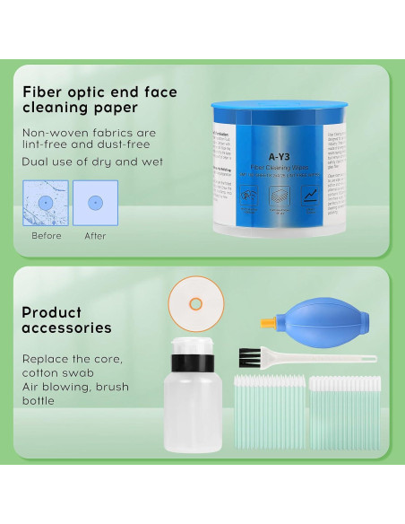Kit de limpieza de fibra óptica 11 en 1 Sumchan - SC/LC/FC/ST