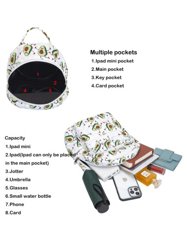 Mochila Mini Aguacate YiXiamo 26.5x23x12 cm Unisex