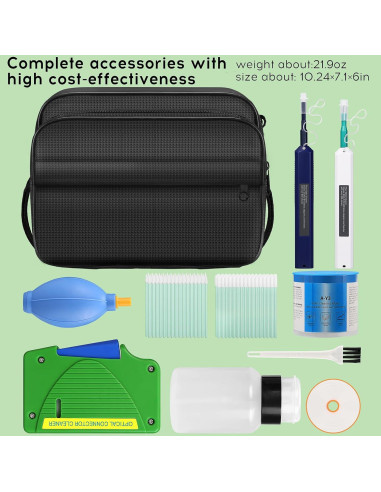 Kit de limpieza de fibra óptica 11 en 1 Sumchan - SC/LC/FC/ST