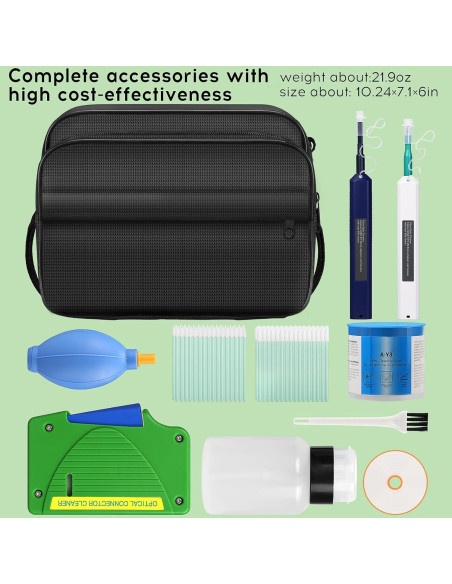 Kit de limpieza de fibra óptica 11 en 1 Sumchan - SC/LC/FC/ST
