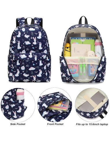 Mochila Escolar Yusudan Bunny para Niñas 33x42x15 cm