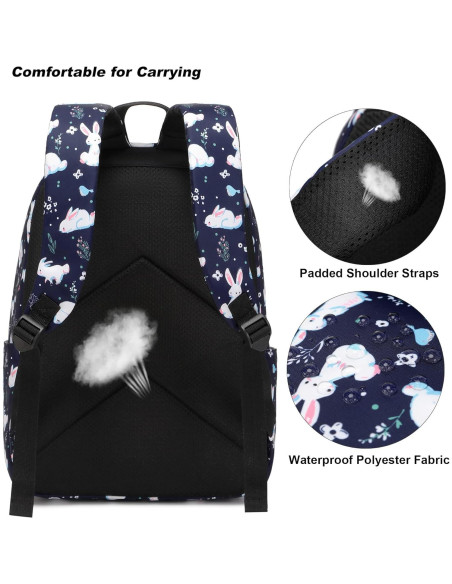 Mochila Escolar Yusudan Bunny para Niñas 33x42x15 cm