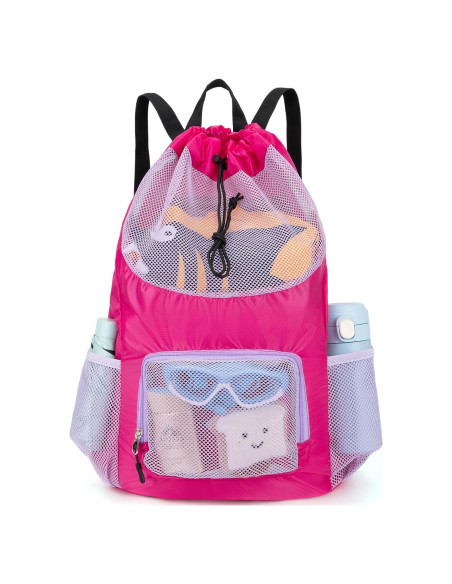 Mochila de Cuerda Morada para Niños - Bolsa de Natación y Playa
