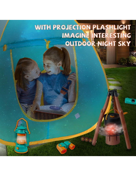 Juego de Camping para Niños 50pcs Qtioucp con Carpa y Linterna