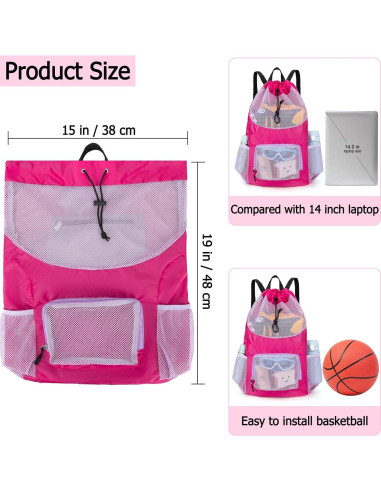 Mochila de Cuerda Morada para Niños - Bolsa de Natación y Playa