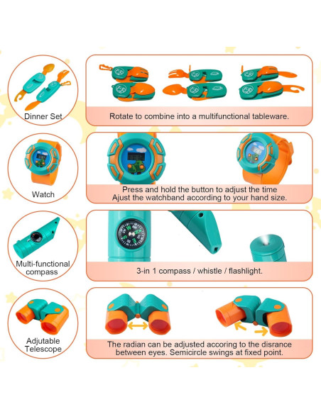 Juego de Camping para Niños 50pcs Qtioucp con Carpa y Linterna