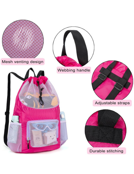 Mochila de Cuerda Morada para Niños - Bolsa de Natación y Playa