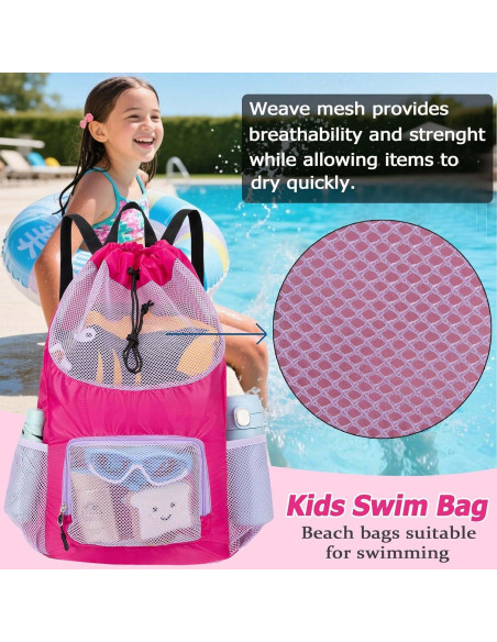Mochila de Cuerda Morada para Niños - Bolsa de Natación y Playa