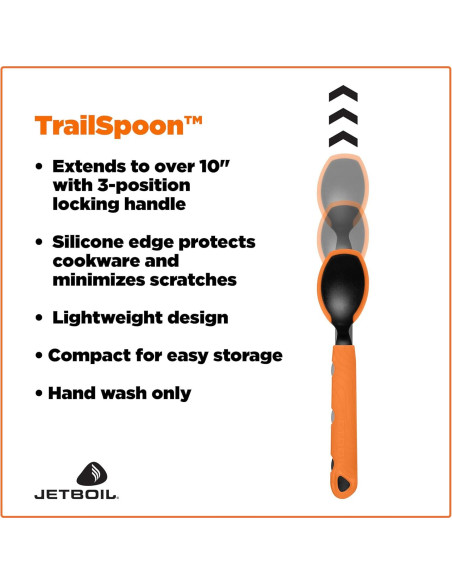 Cuchara Extensible Jetboil TrailSpoon para Camping 26cm