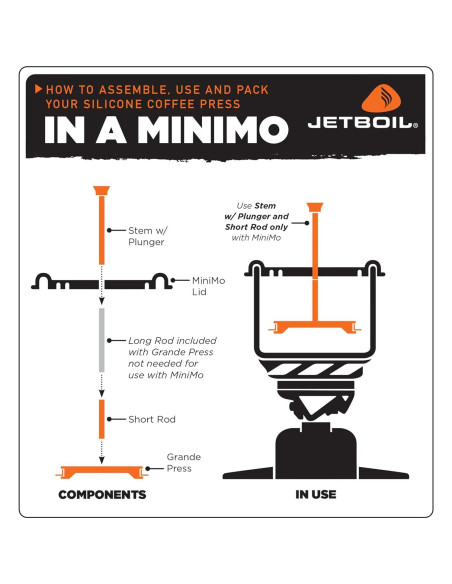 Prensa Francesa de Silicona Jetboil Grande 1000ml para Camping