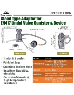 Adaptador de Estufa Remota Camping Moon 2 Salidas EN417 2