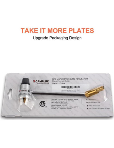 Regulador de Gas CAMPLUX JK-5430 para Estufas Coleman y Camping