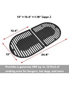 Rejillas de Cocina de Hierro Fundido Uniflasy para Parrillas Coleman - Paquete de 2 2
