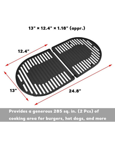Rejillas de Cocina de Hierro Fundido Uniflasy para Parrillas Coleman - Paquete de 2