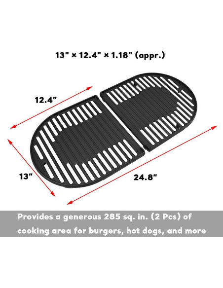 Rejillas de Cocina de Hierro Fundido Uniflasy para Parrillas Coleman - Paquete de 2