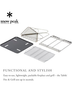 Parrilla y Fogón Plegable Snow Peak Takibi, Acero Inoxidable, 5 Piezas 2