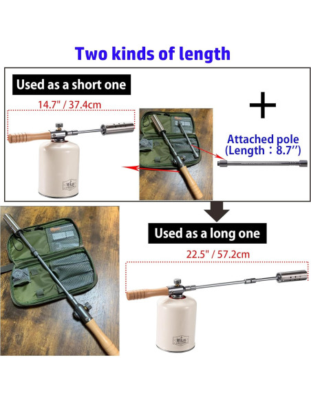 Antorcha de Camping Campingmoon MT-3955 Doble Combustible 57 cm