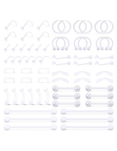 Set de 66 Retenedores de Piercing SCERRING Acrílico Claro