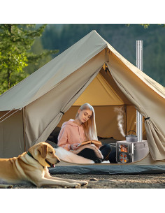 Estufa de Leña Portátil LAMA de Acero Inoxidable con Chimenea 2