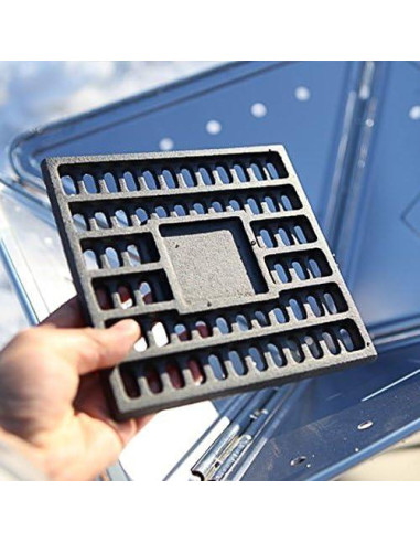 Rejilla de Carbón Campingmoon 25x25 cm Hierro Fundido