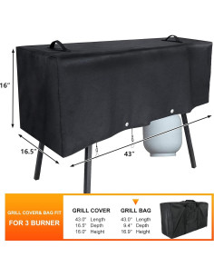 Cubierta y Bolsa de Transporte Hisencn para Estufa 3 Quemadores 2