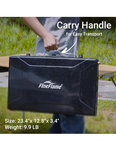 Estufa de Camping FineFlame 3 Quemadores 19800 BTU Portátil