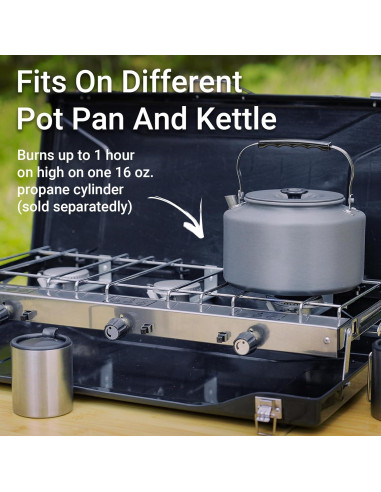 Estufa de Camping FineFlame 3 Quemadores 19800 BTU Portátil