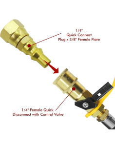 Adaptador de Conexión Rápida MENSI 1/4" para Parrillas de Gas 2