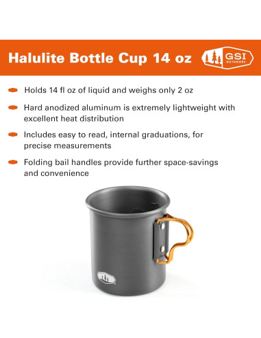 Taza de Aluminio GSI Outdoors Halulite 414 ml Plegable