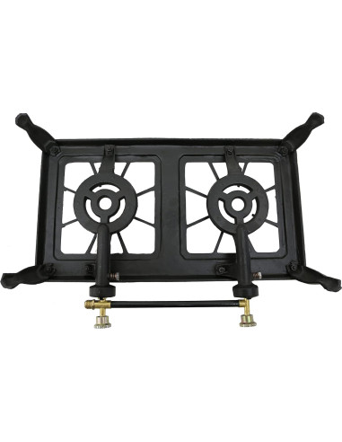 Estufa de Camping Portátil Stansport Doble Quemador Hierro Fundido